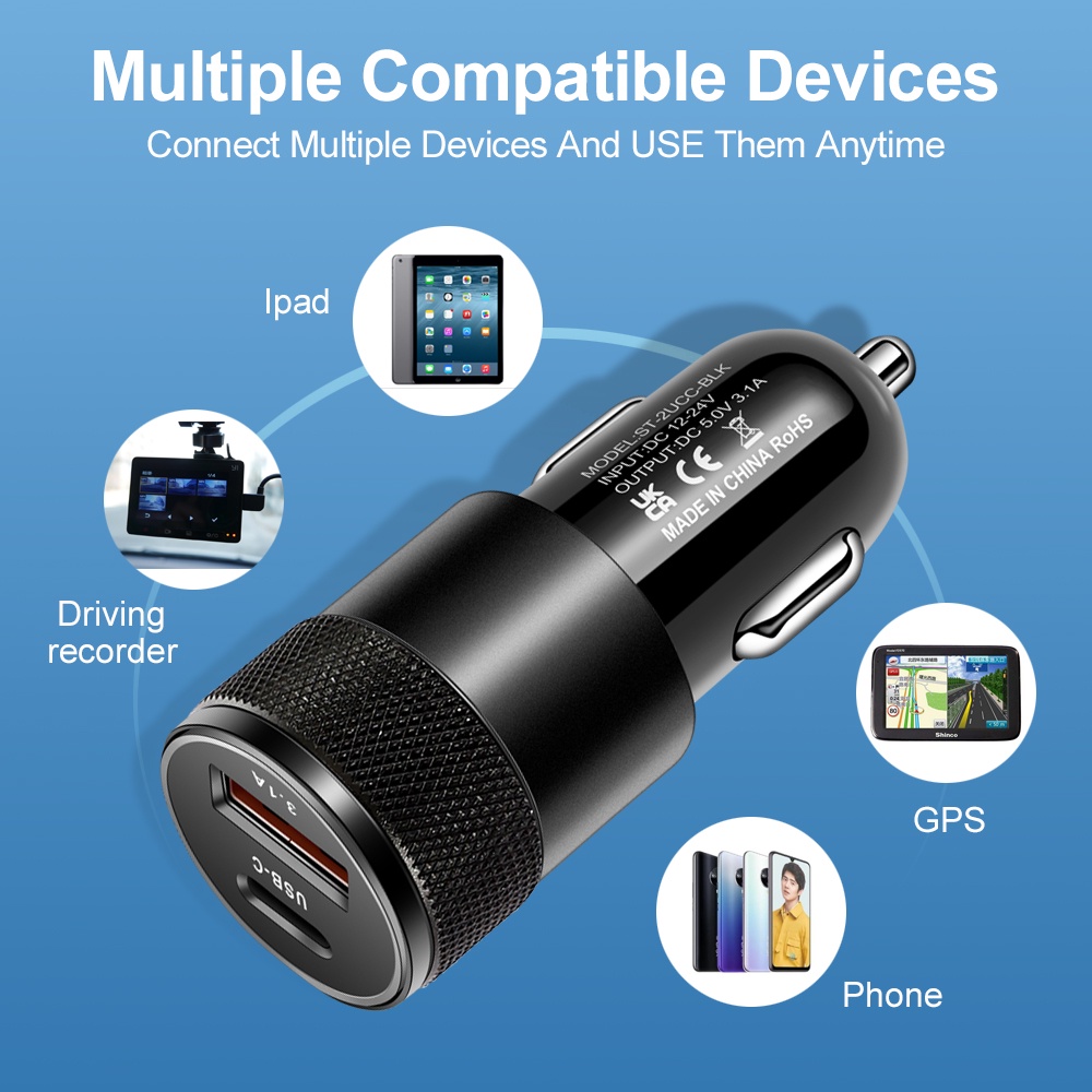 66W USB Car Charger Type C Fas - Usb C Cable ulasan dan harga
