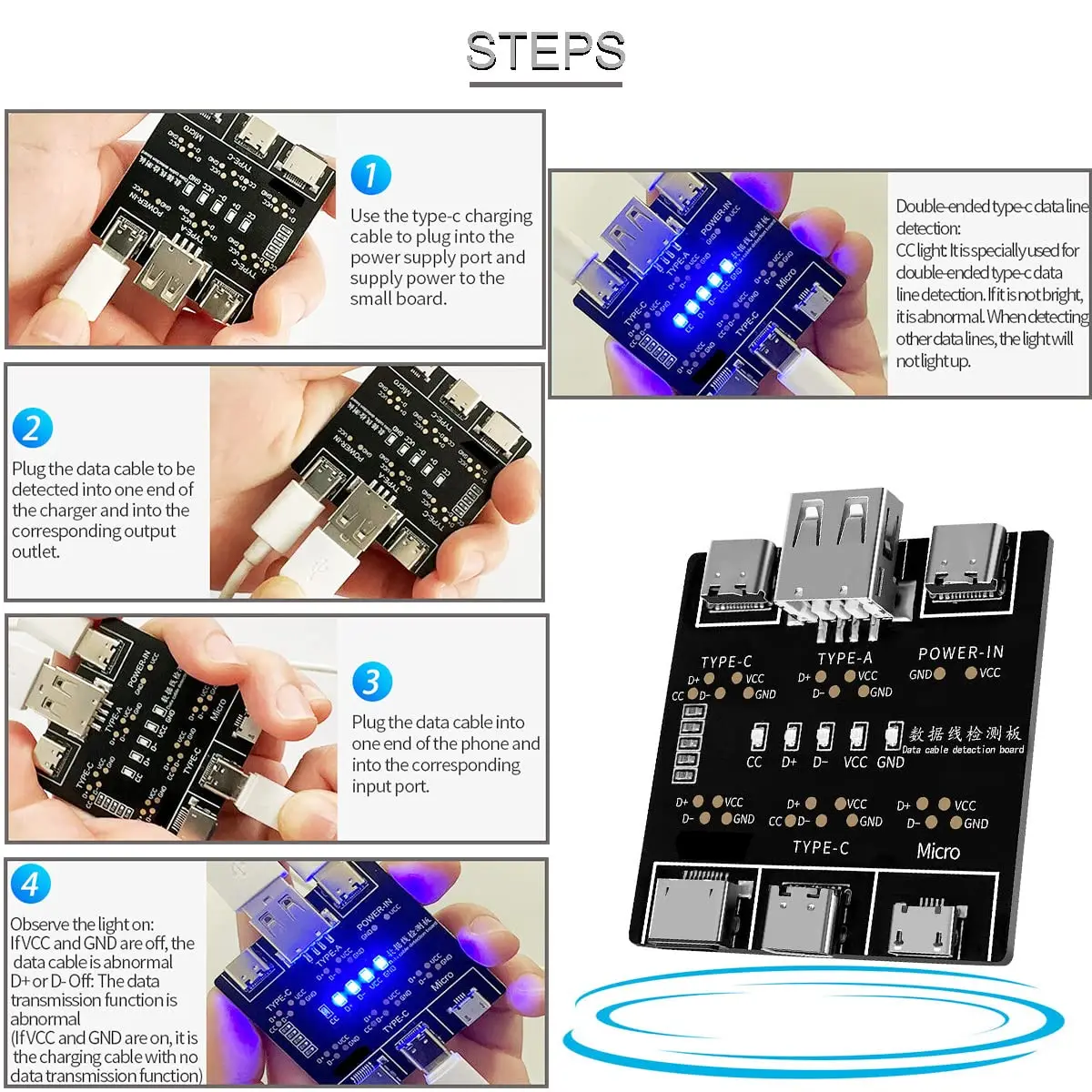 1-3Pcs DT3 USB Tester Data Cab - Micro Usb Cable ulasan dan harga